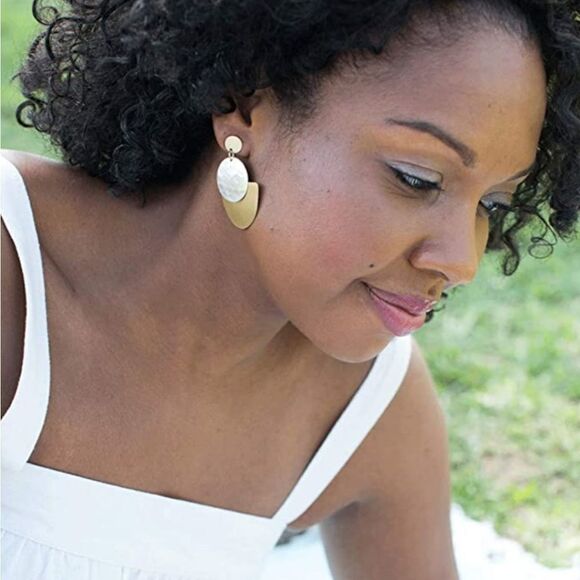 NWT Mair Boomie Gold & Silver Earrings - Picture 1 of 5